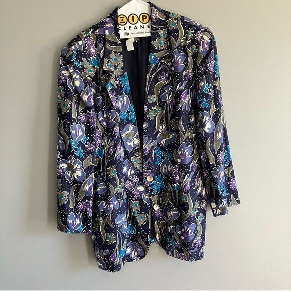 Vintage linen floral blazer - Picture 1 of 4